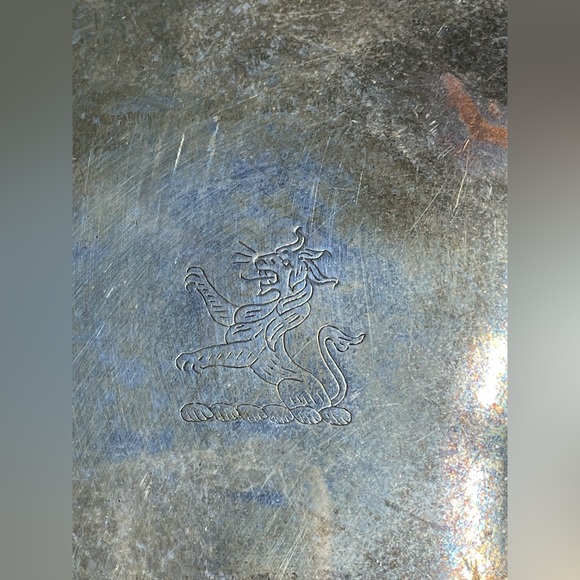 Vintage Scalloped Edge Claw Foot 7” Silver Plated Griffin Tray Hallmarked - Picture 2 of 9